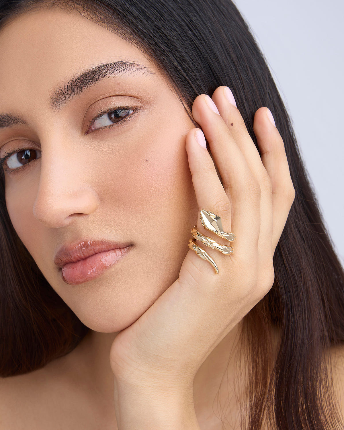 Snake Ring - close-up detail | womens gold rings