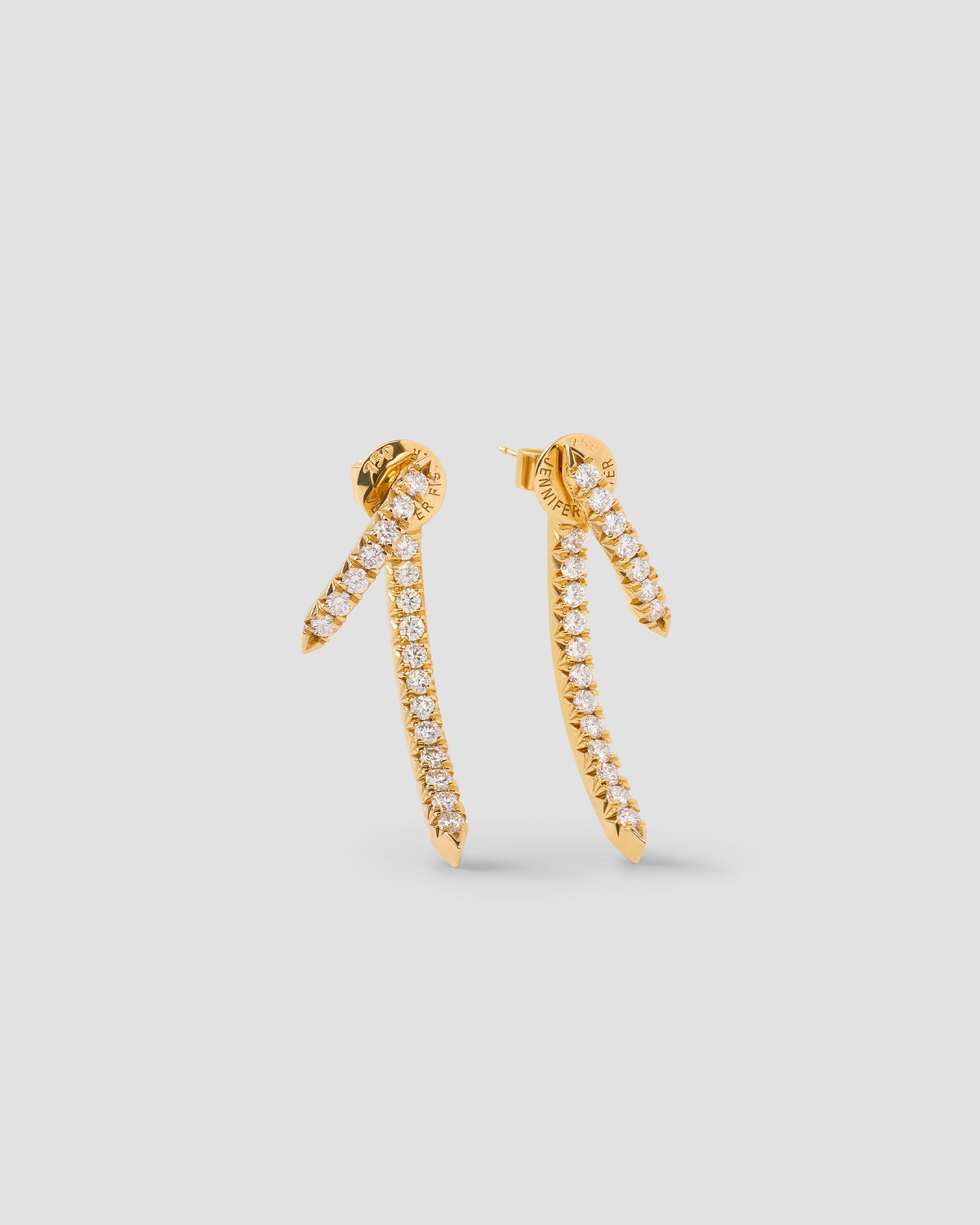 Pavé Diamond Tusk Earring 18K Yellow Gold