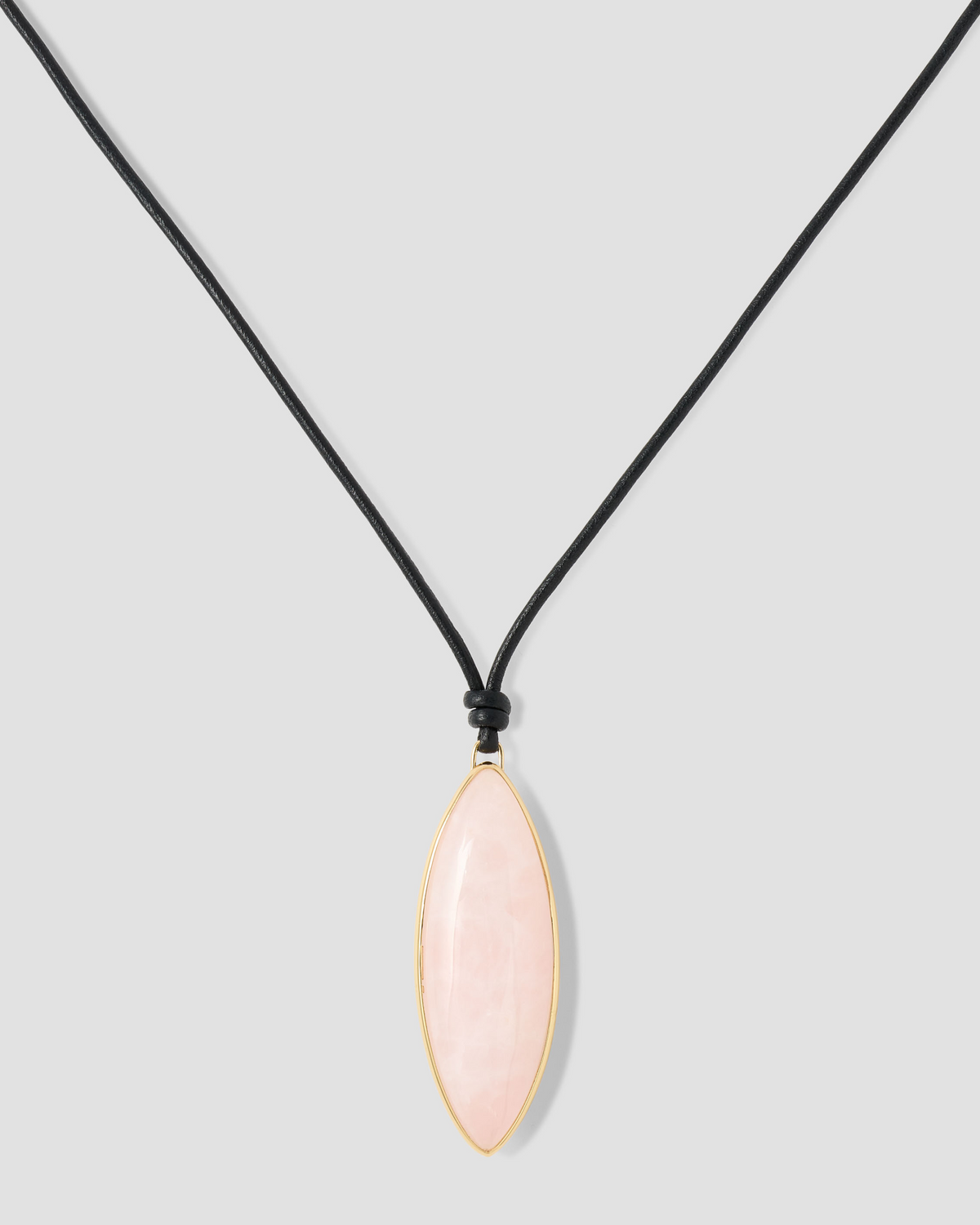 Semi-Precious Dagger Leather Cord Necklace necklace - styled on model | women's gold necklace