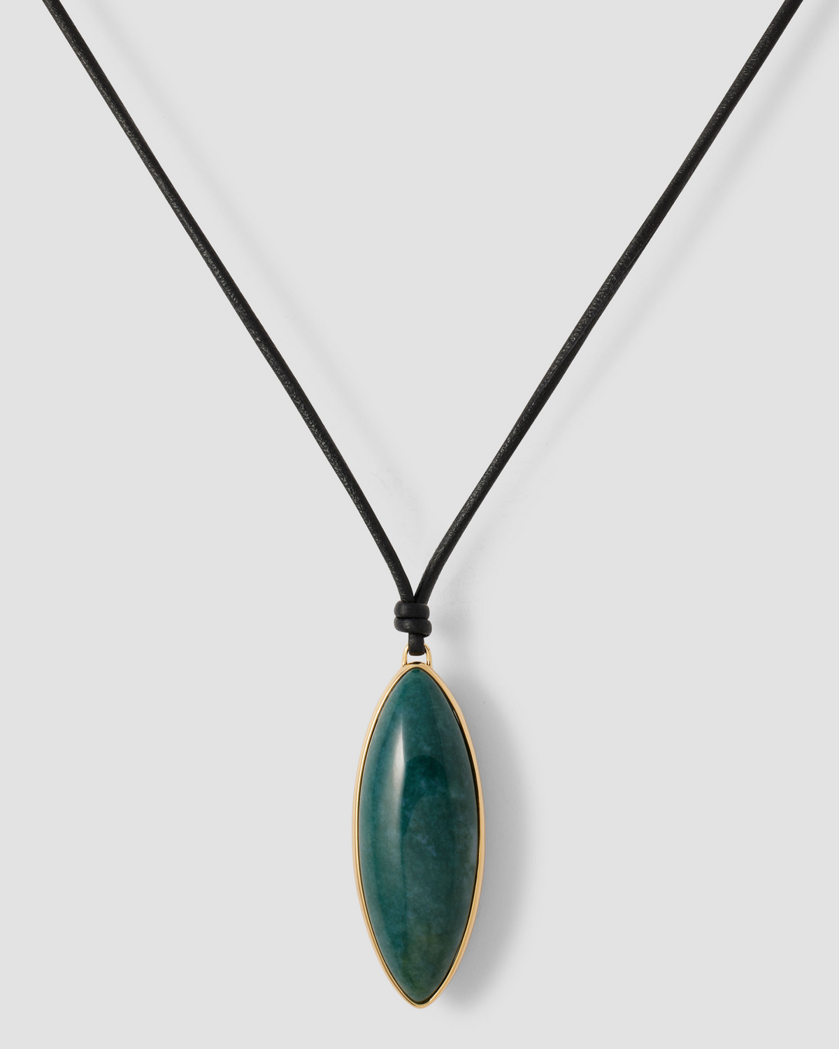 Semi-Precious Dagger Leather Cord Necklace | Women's Gold Necklace
