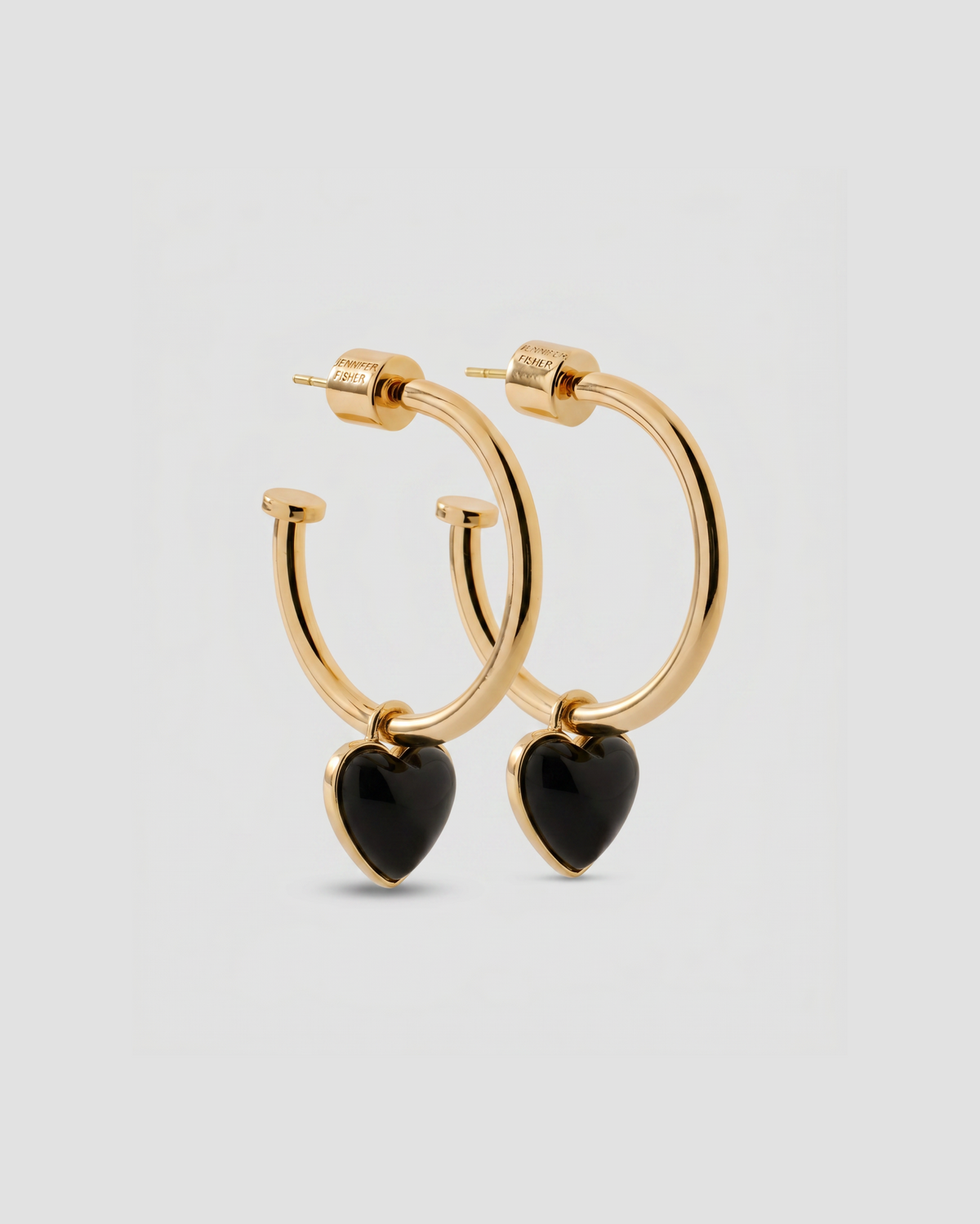 Semi-Precious Convertible Heart Huggies | Gold Huggie Earrings