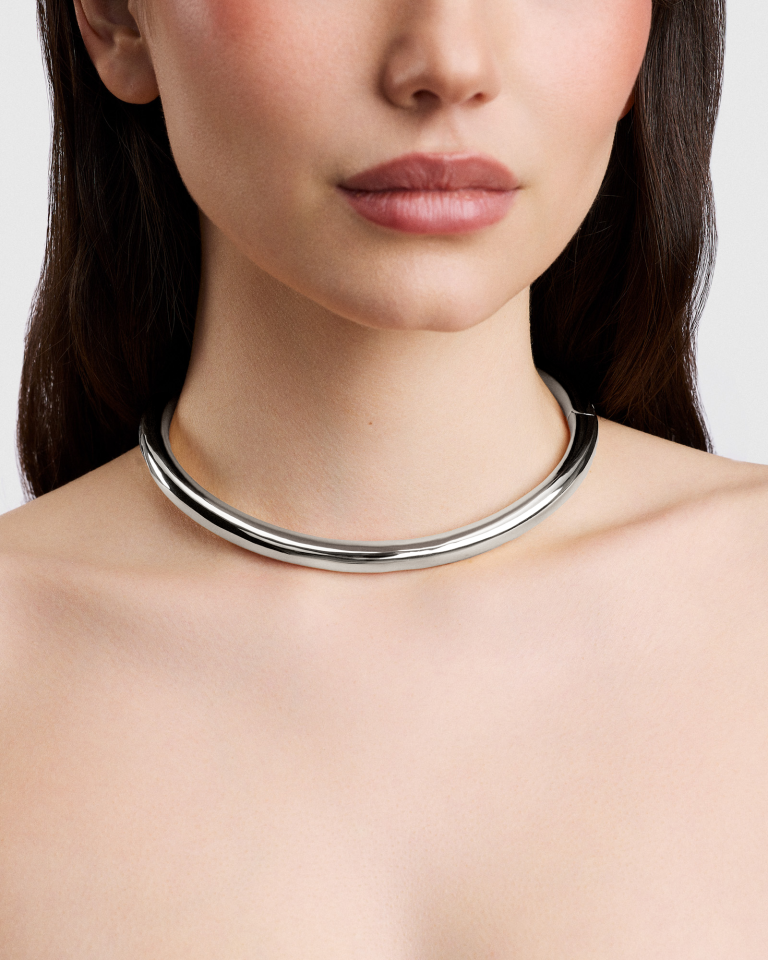 Jamma Choker gold necklace - styled on model | necklaces for women