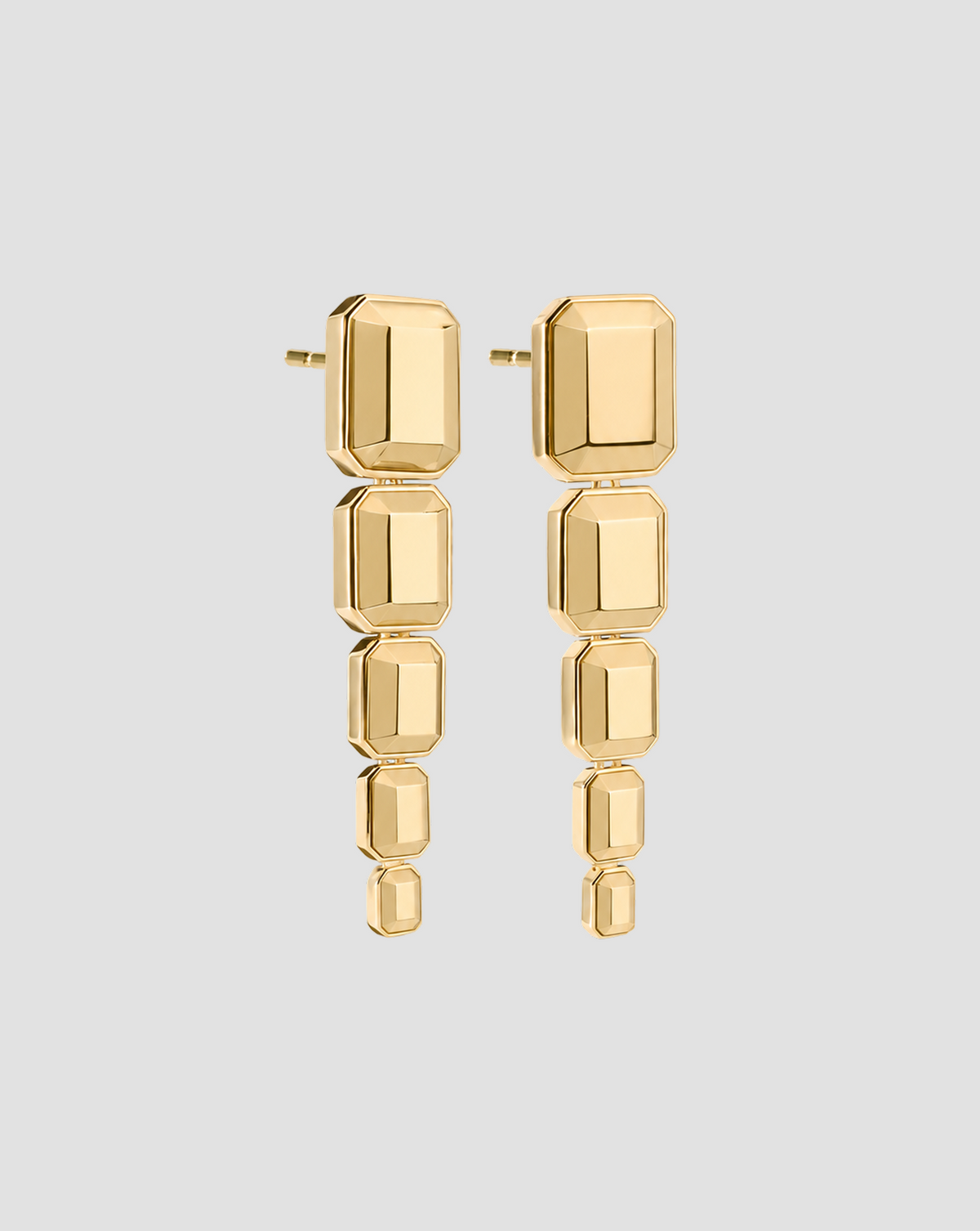Metal Emerald Drop Earrings