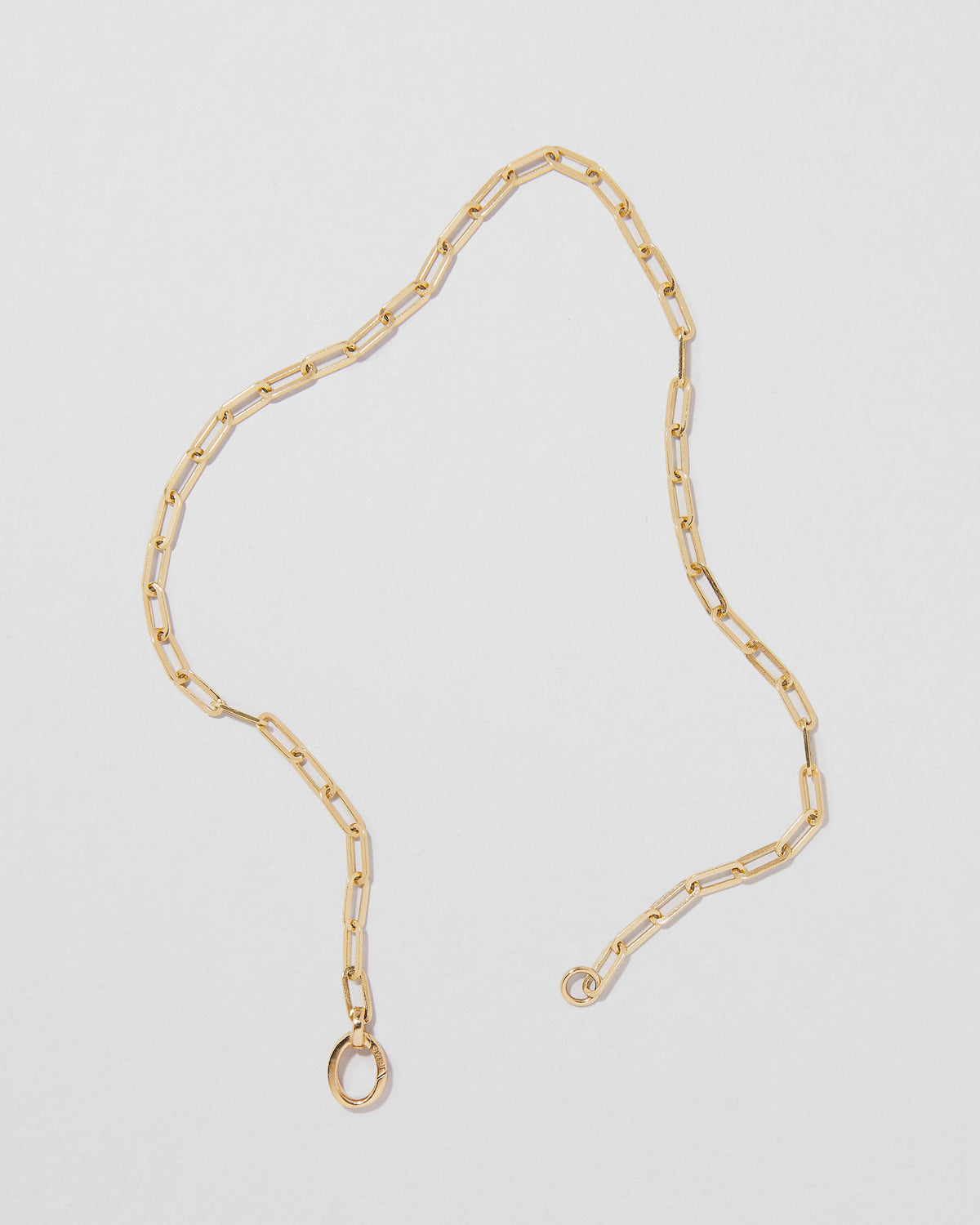 Small Long Link Chain Anklet gold anklet - front view | fine jewelry