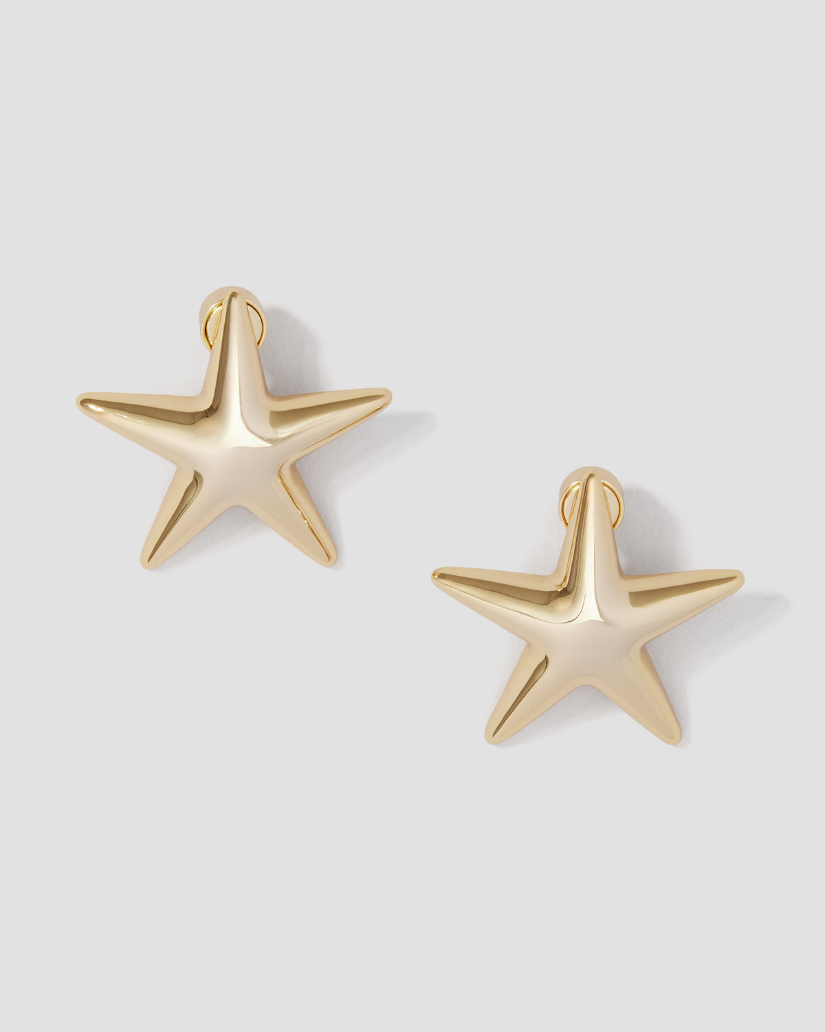 Puffy Star Earrings earring - front view | gold earrings for women