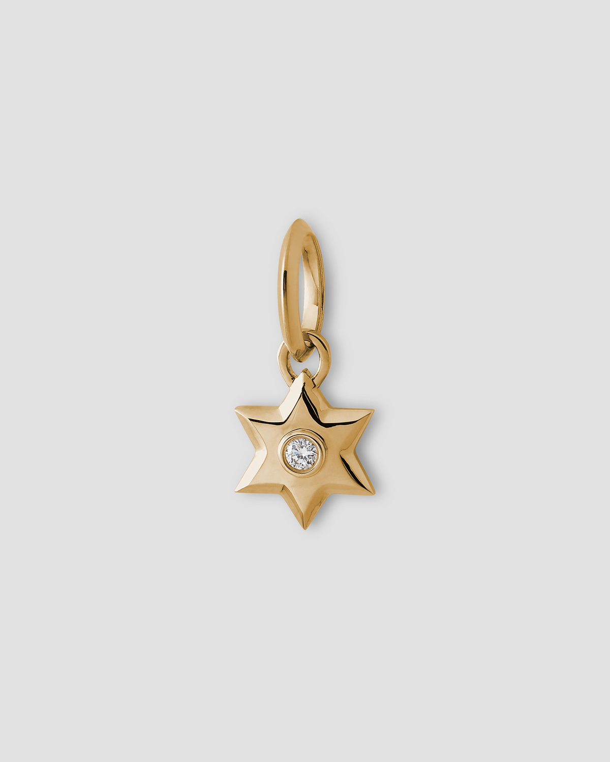 Mini Star Of David Charm gold charm - front view | custom charm necklace