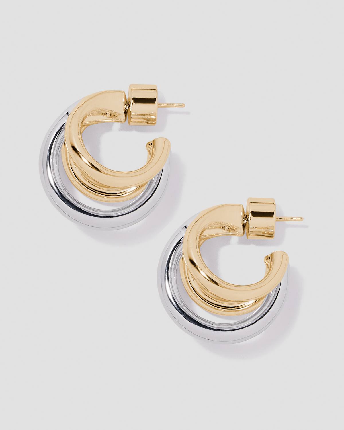 Triple Lilly Huggies earring - close-up detail | gold huggie earrings