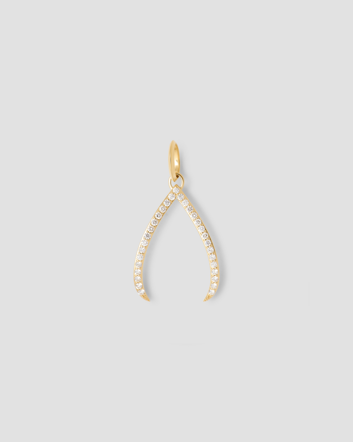 Wishbone Charm with Pavé White Diamonds