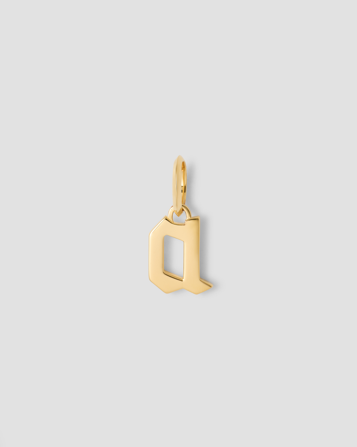Lower Case Gothic Letter Charm in 14K Yellow Gold
