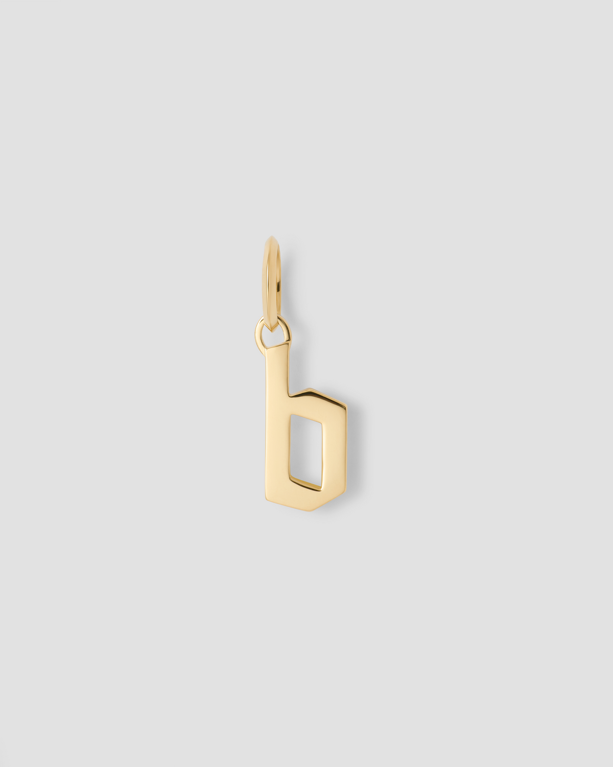 Lower Case Gothic Letter Charm in 14K Yellow Gold 14K gold charm - back view | charm necklaces