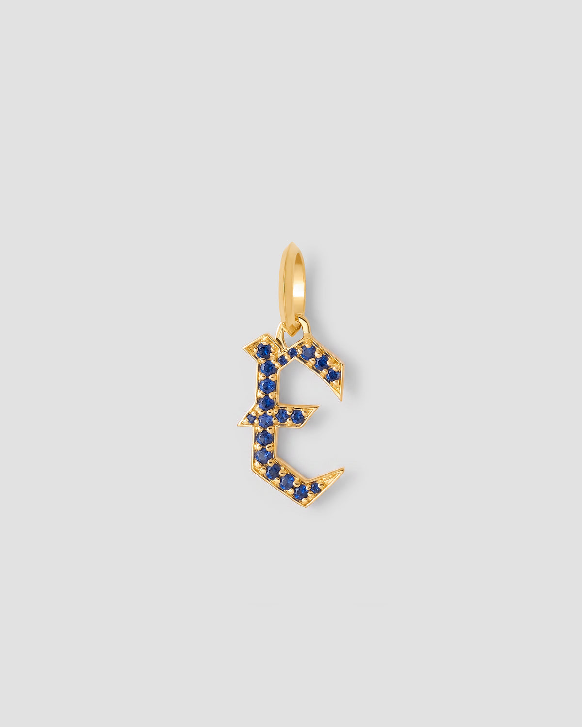 Capital Gothic Letter Charm with Pavé Gemstones