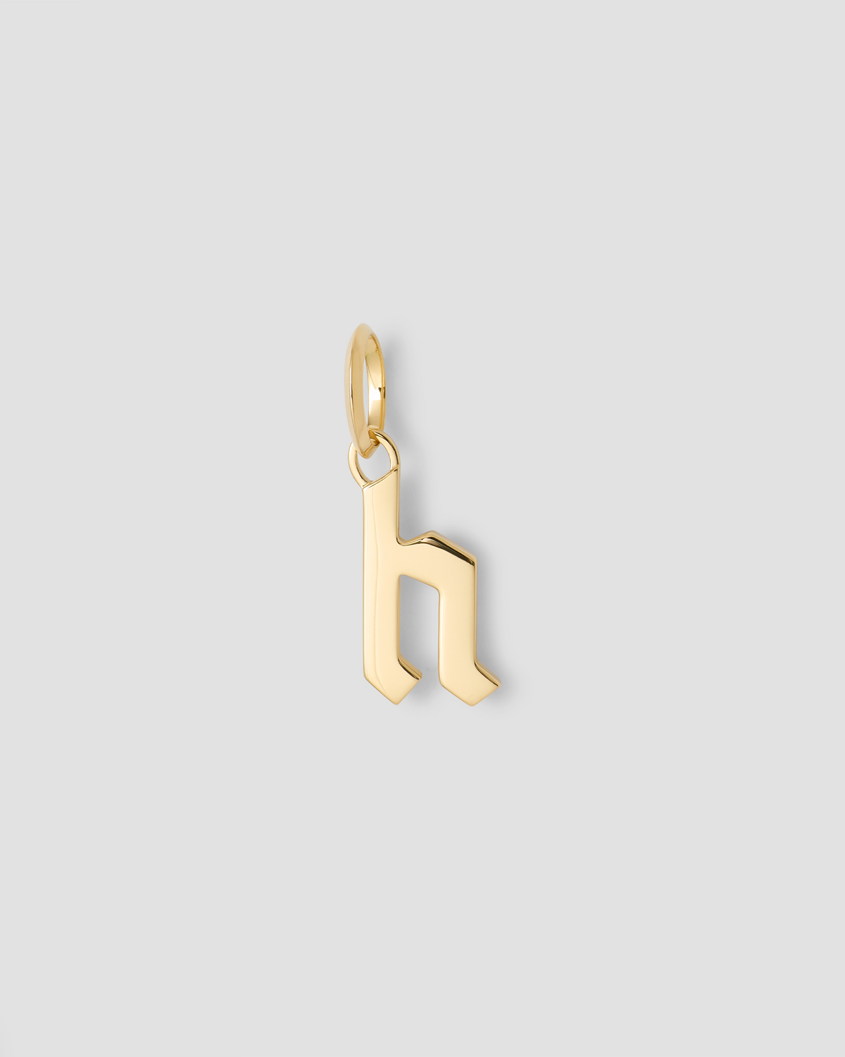 Lower Case Gothic Letter Charm in 14K Yellow Gold 14K gold charm - worn look | charm necklaces