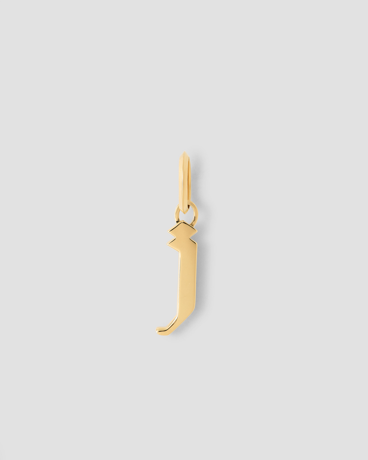 Lower Case Gothic Letter Charm in 14K Yellow Gold 14K gold charm - back view | charm necklaces