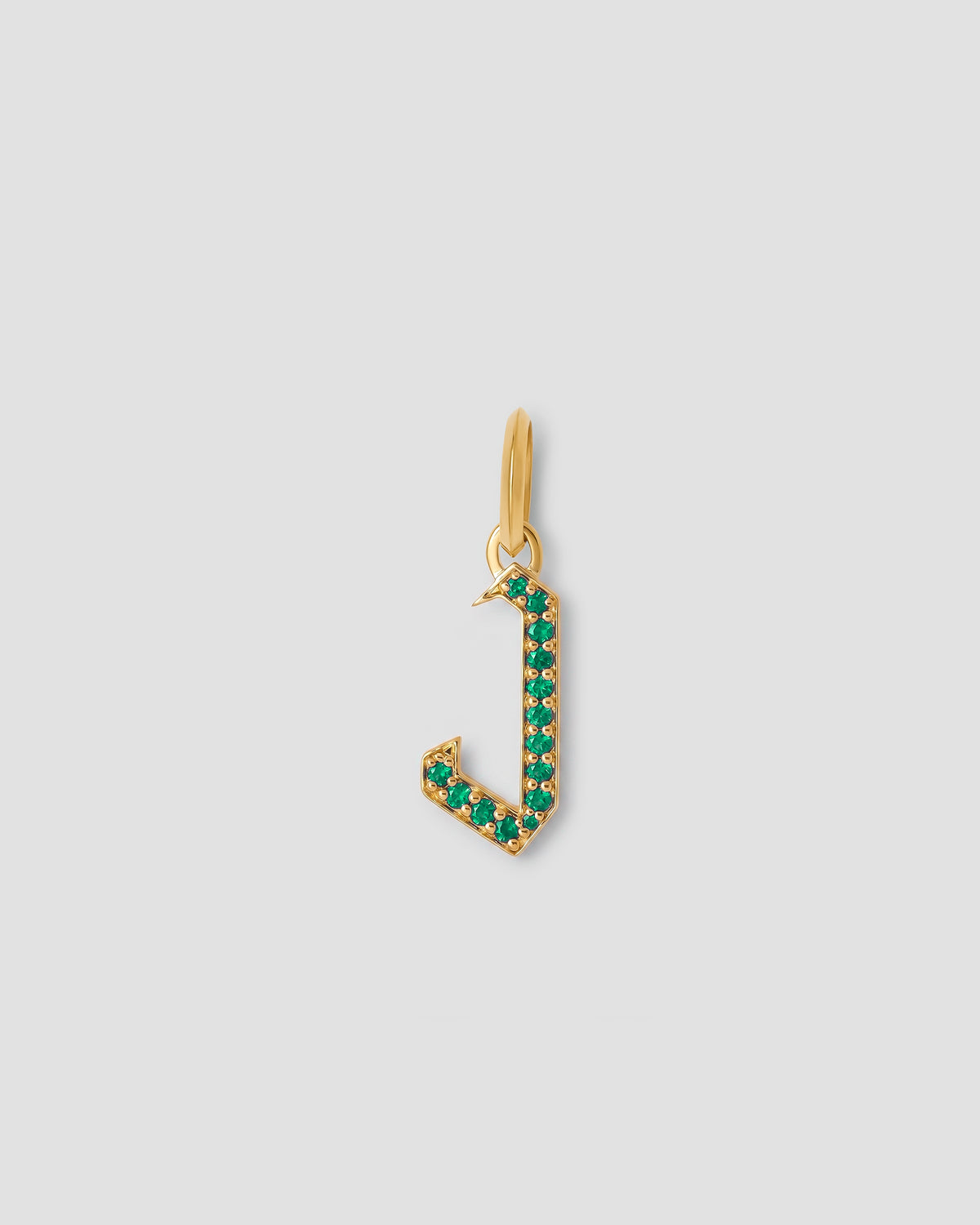 Capital Gothic Letter Charm with Pavé Gemstones