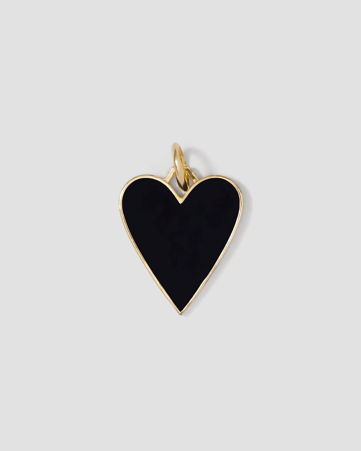 Large Enamel Heart Charm in 18K Yellow Gold gold charm - close-up detail | necklace with charms