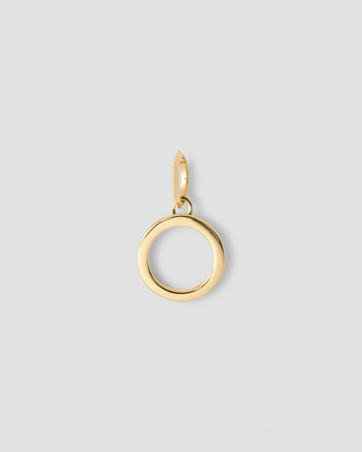 Minimal Block Letter Charm in 14K Yellow gold charm - worn look | custom charm necklace