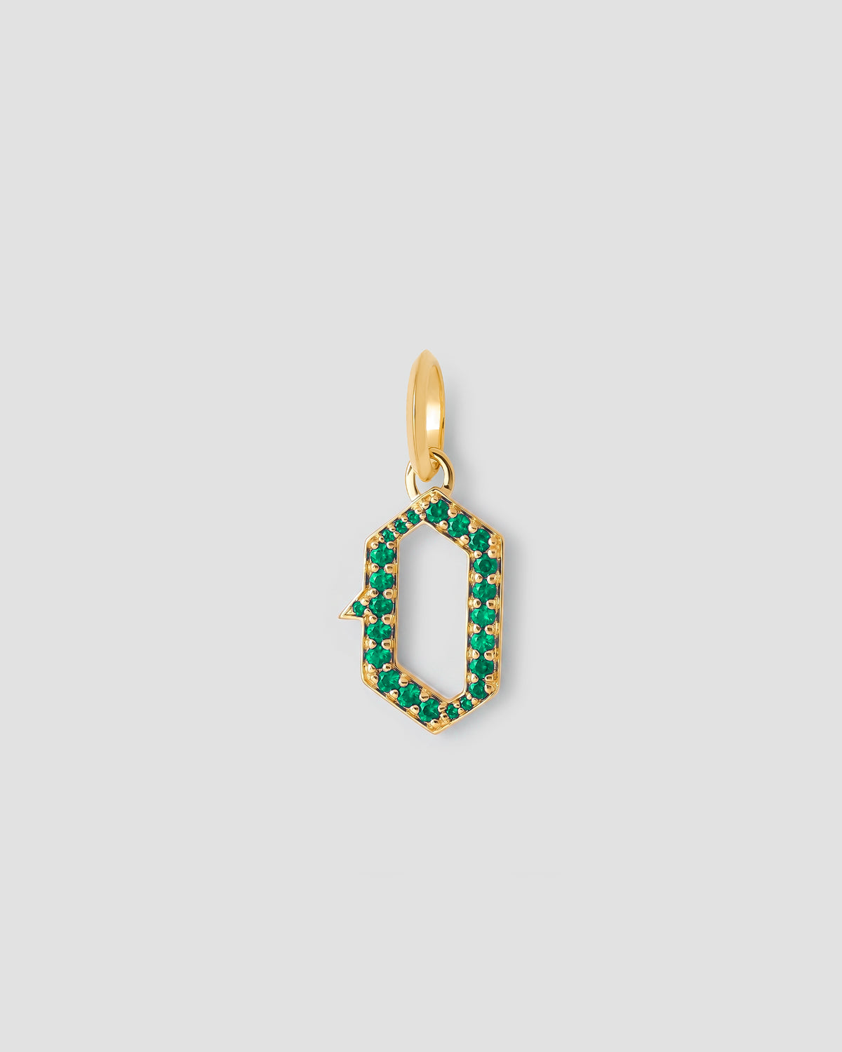 Capital Gothic Letter Charm with Pavé Gemstones