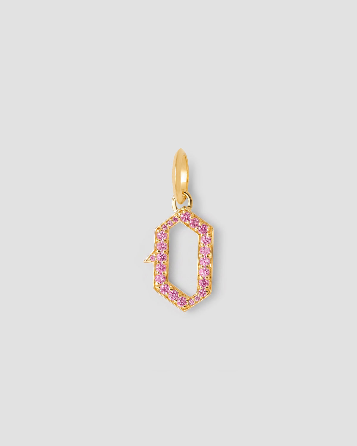 Capital Gothic Letter Charm with Pavé Gemstones