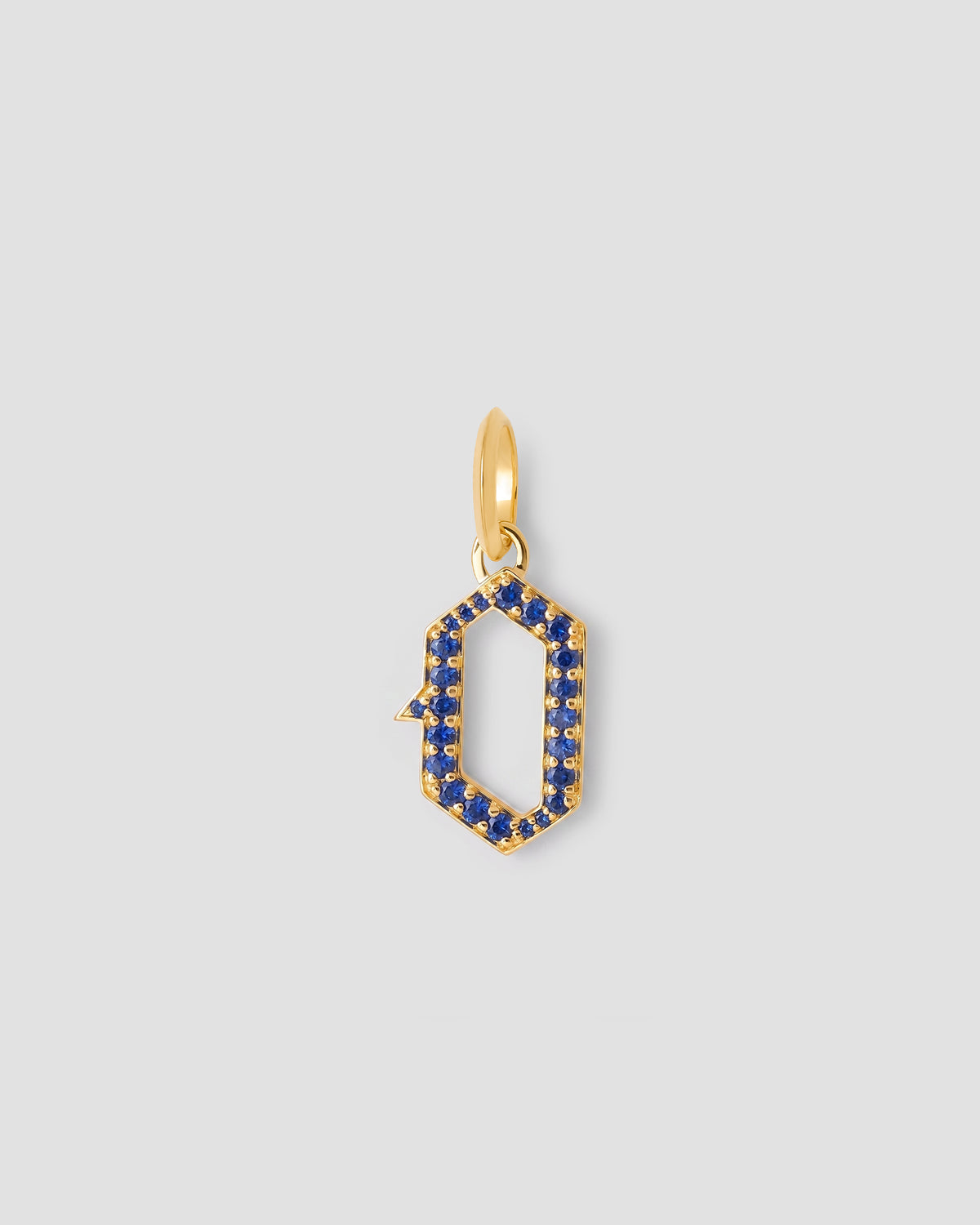 Capital Gothic Letter Charm with Pavé Gemstones