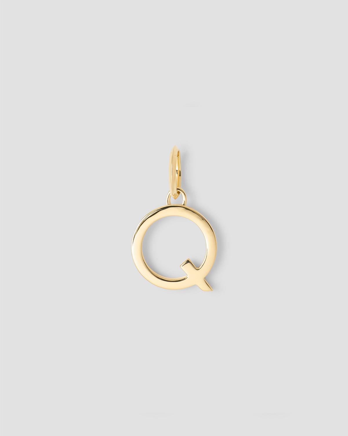 Minimal Block Letter Charm in 14K Yellow gold charm - back view | custom charm necklace