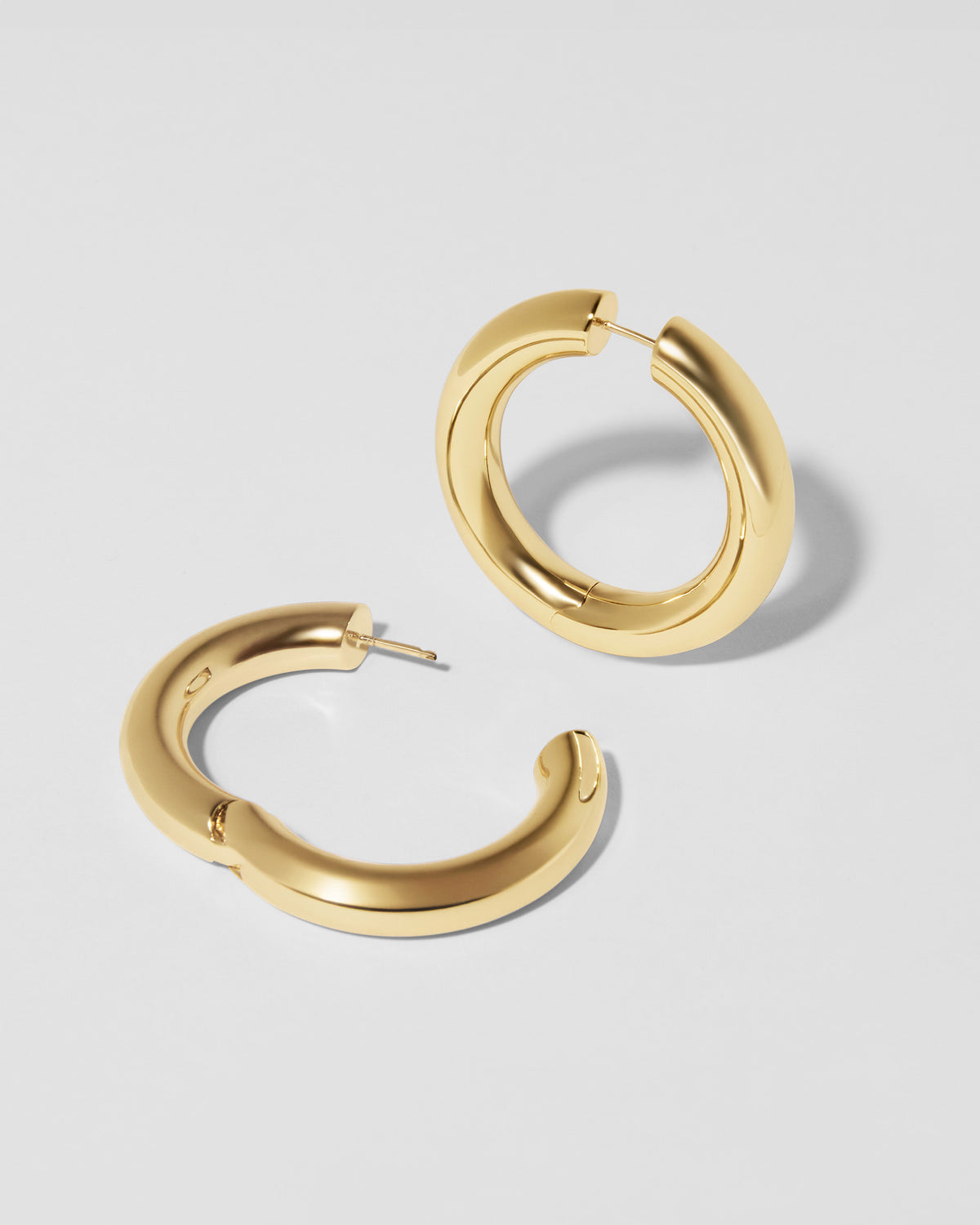 1" Samira Hinged Mini Hoops earring - styled on model | gold small hoop earrings