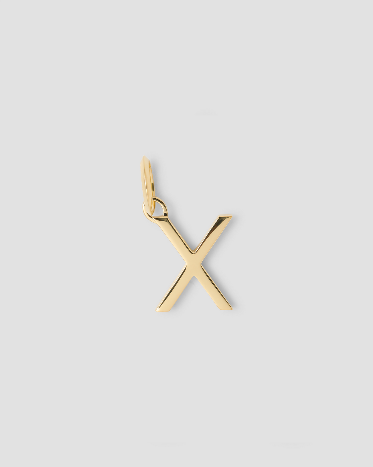 Minimal Block Letter Charm in 14K Yellow gold charm - product detail shot | custom charm necklace