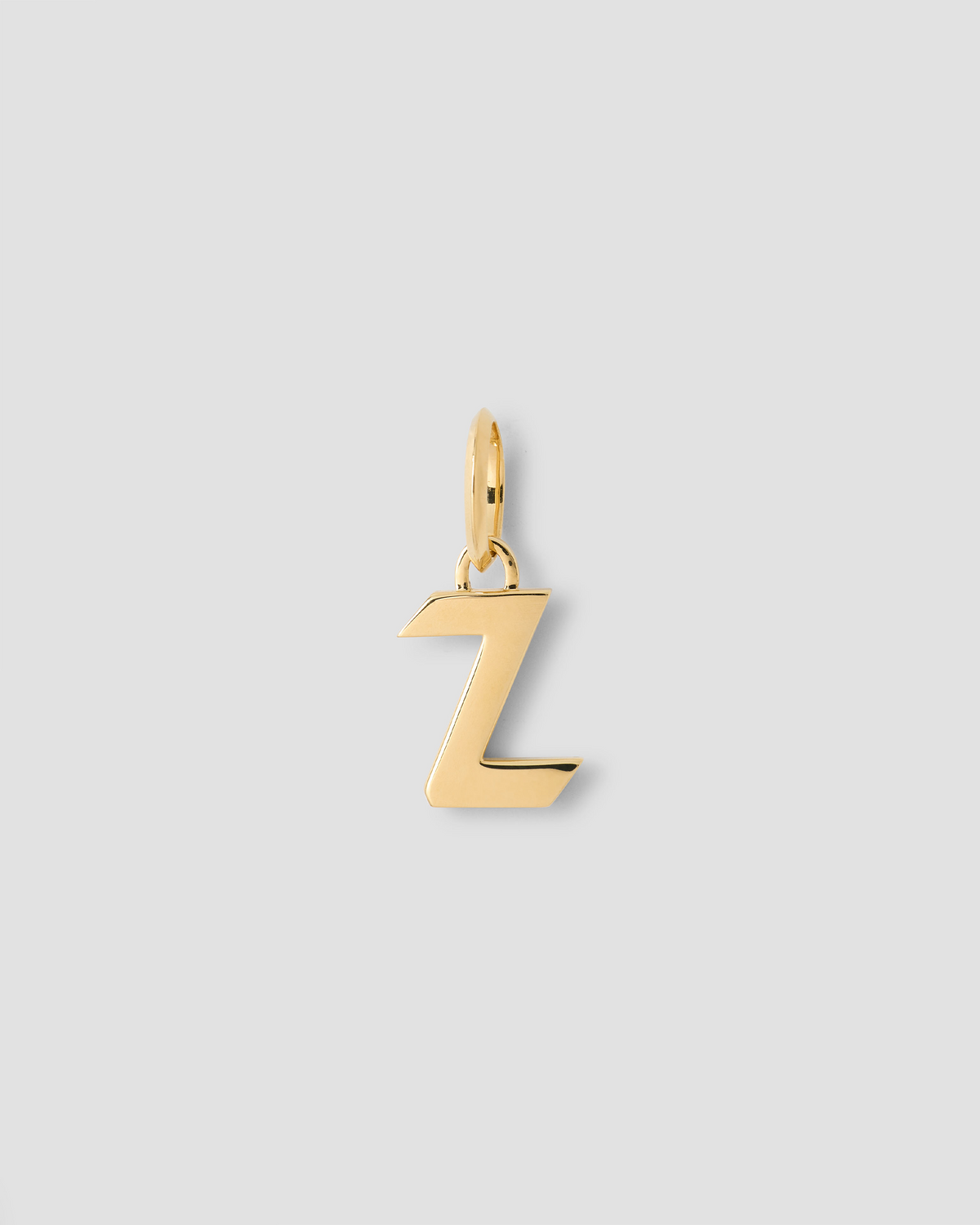 Lower Case Gothic Letter Charm in 14K Yellow Gold 14K gold charm - back view | charm necklaces